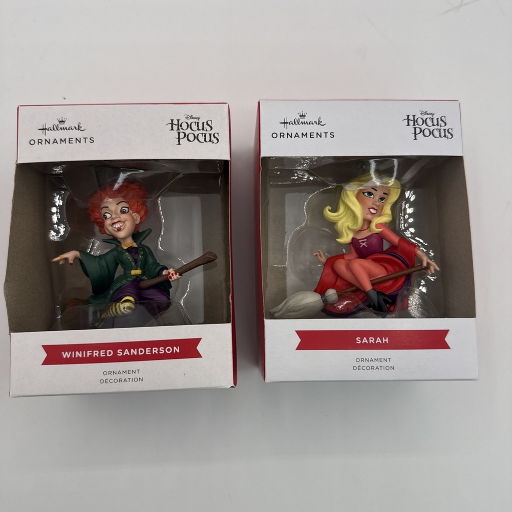 Hallmark Disney Hocus Pocus Winifred Sanderson - Sarah  Christmas‎ Ornaments NIB